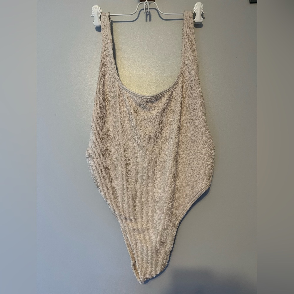 Billabong high cut cheeky one piece swim suit cream